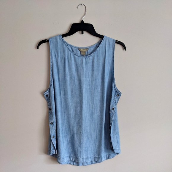 Natural Reflections (from BASSPRO SHOPS) Light Chambray Tank Top with buttons XL - Picture 2 of 14